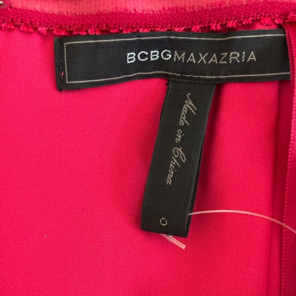 BCBGMaxAzria "Jonesy" One-shoulder Ruffled Mini Dress - Ruby Red Size 0 - Picture 14 of 17